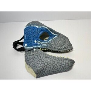 Velociraptor Jurassic Park Blue Dinosaur Dino Rubber Halloween Mask Raptor